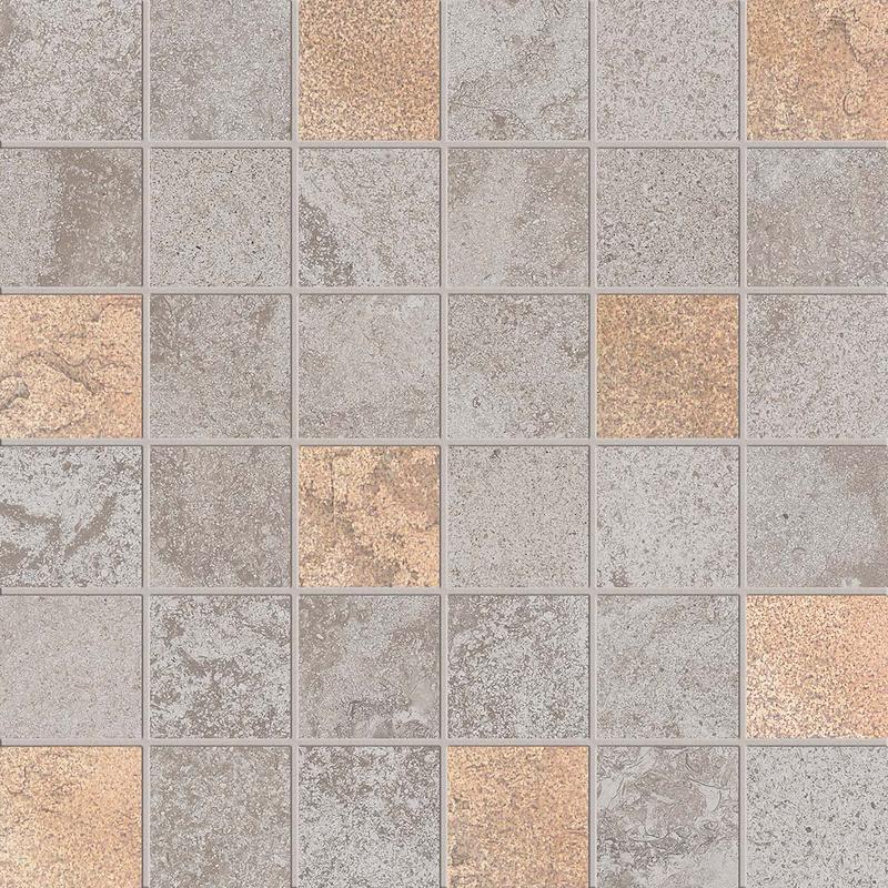 ABK ALPES RAW Mosaico Quadretti Glam Grey  30x30 cm 8.5 mm Matt 