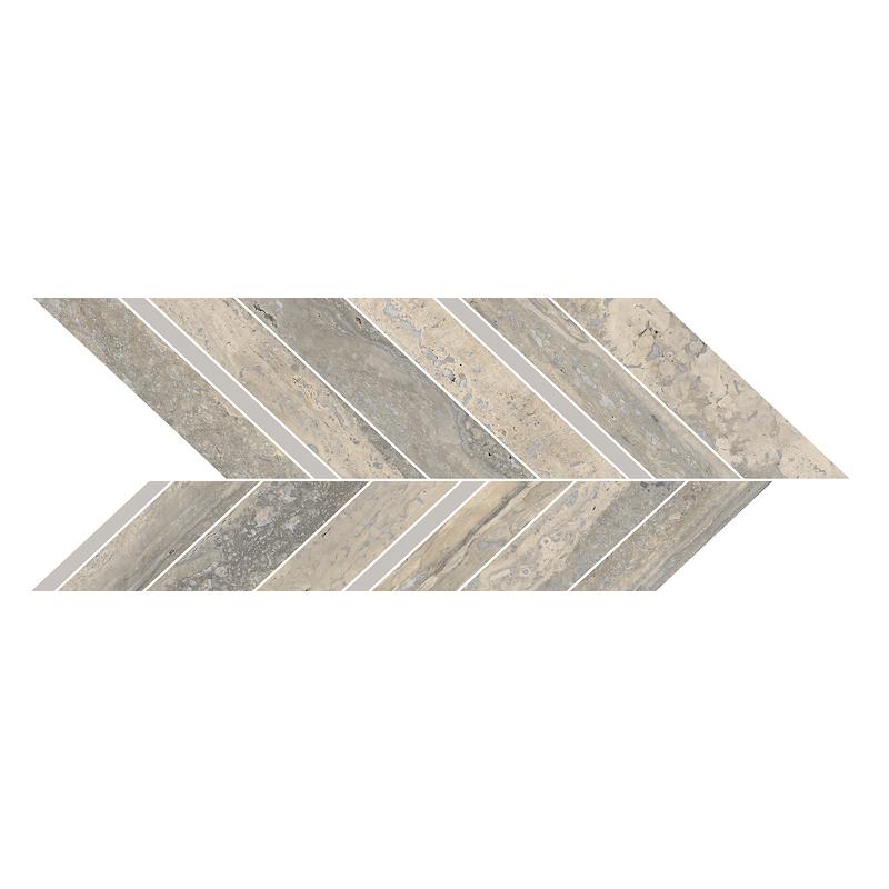 Marazzi MYSTONE TRAVERTINO Silver Mosaico Freccia  19,8x52,1 cm 10 mm Matt 