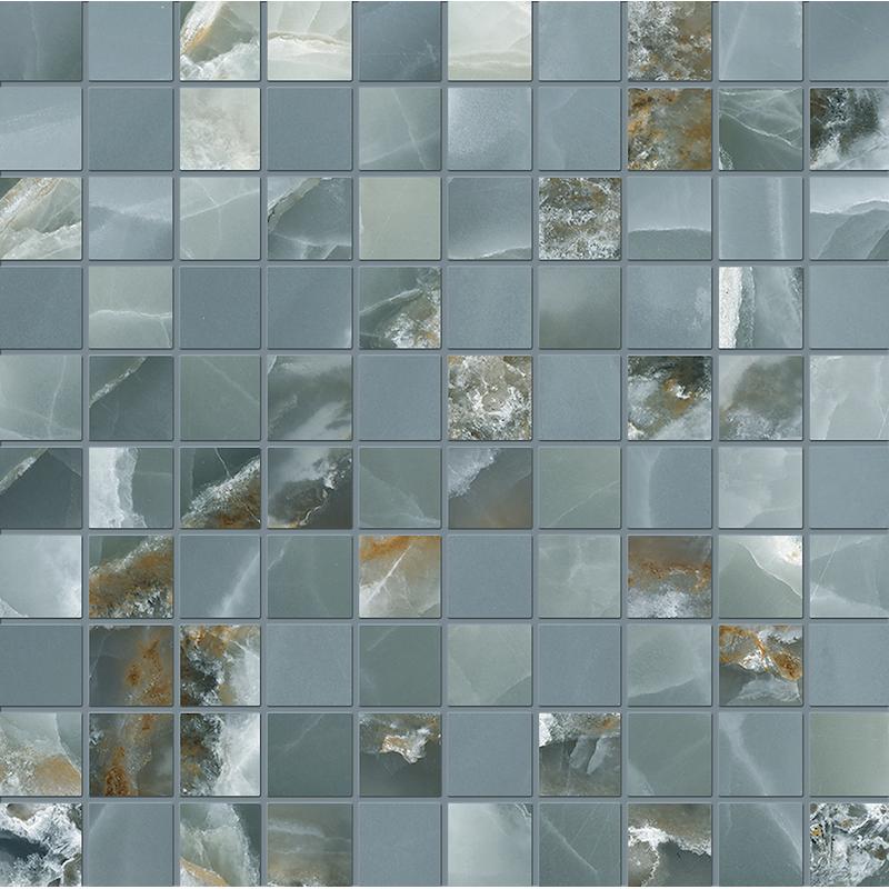 EMIL TELE DI MARMO ONYX Mosaico 3X3 Green  30x30 cm 9.5 mm Geschuurd 