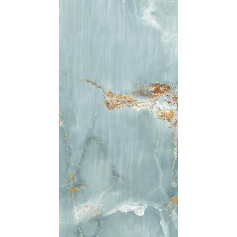 Imola THE ROOM Onyx Acqua Blue Gold  60x120 cm 6.5 mm Geschuurd Matt 